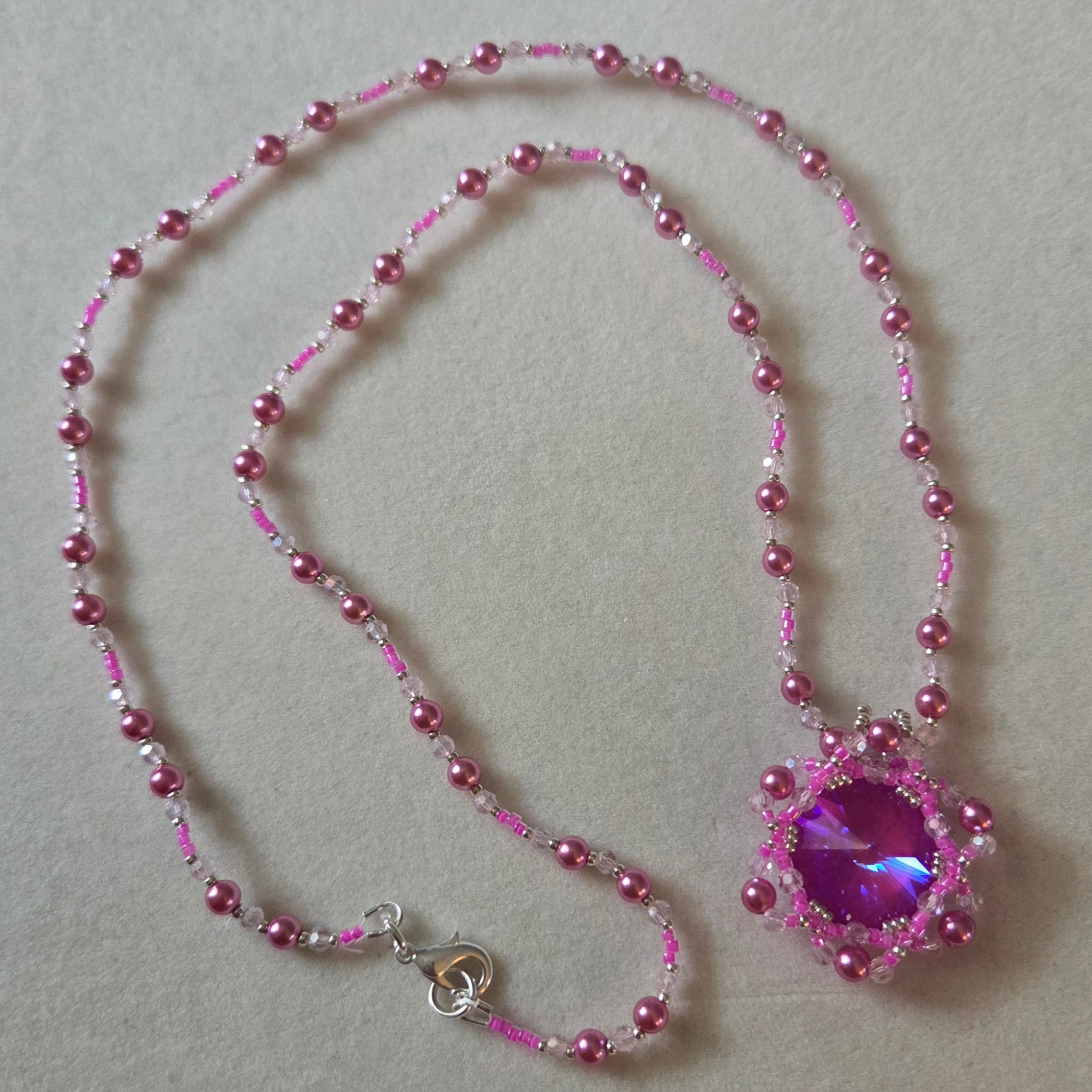 18mm Pink Rivoli Necklace