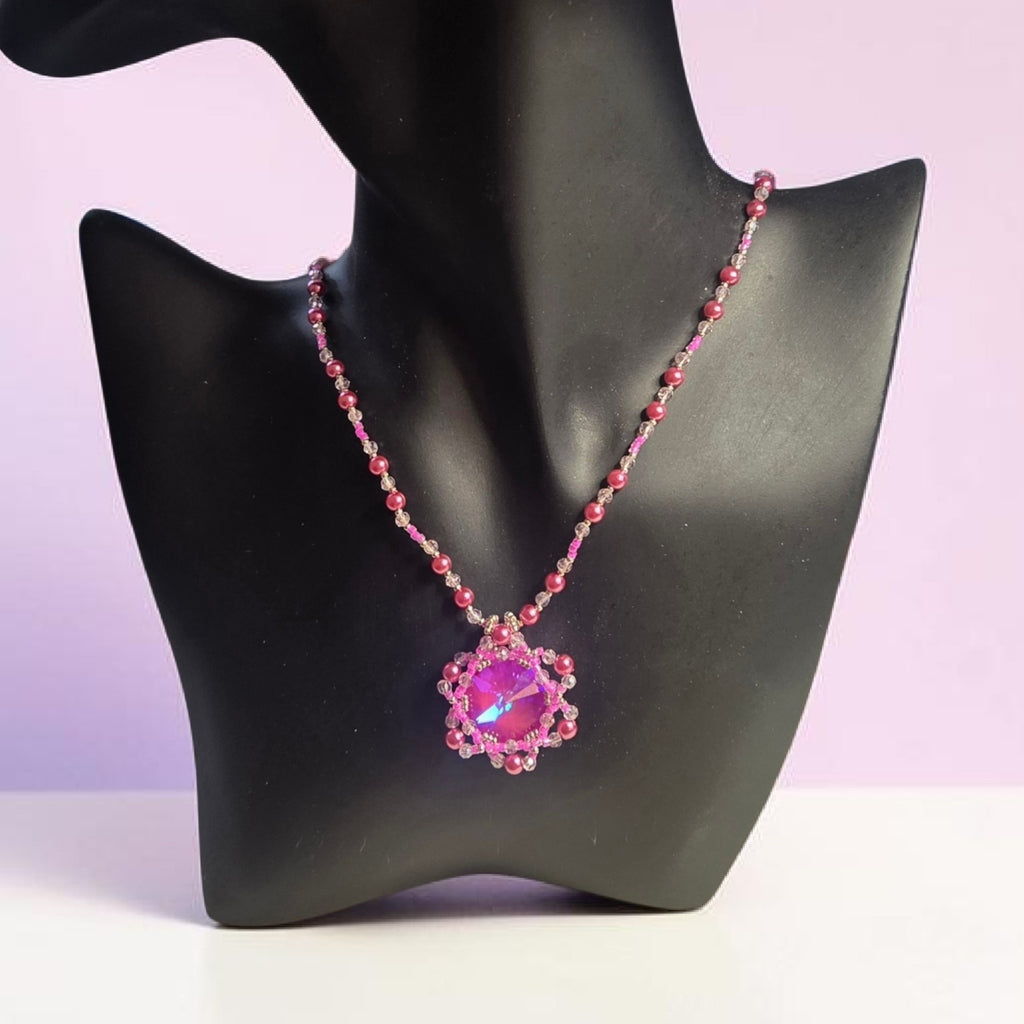 18mm Pink Rivoli Necklace
