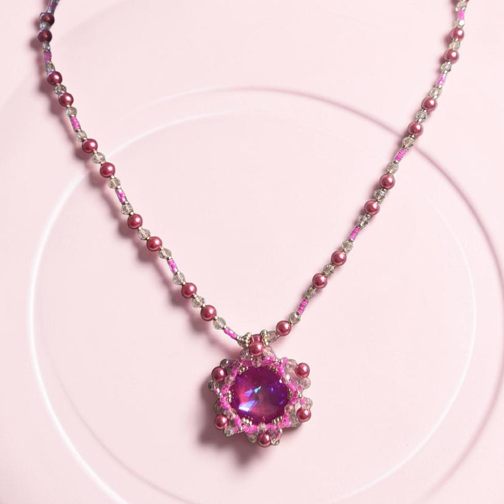 18mm Pink Rivoli Necklace