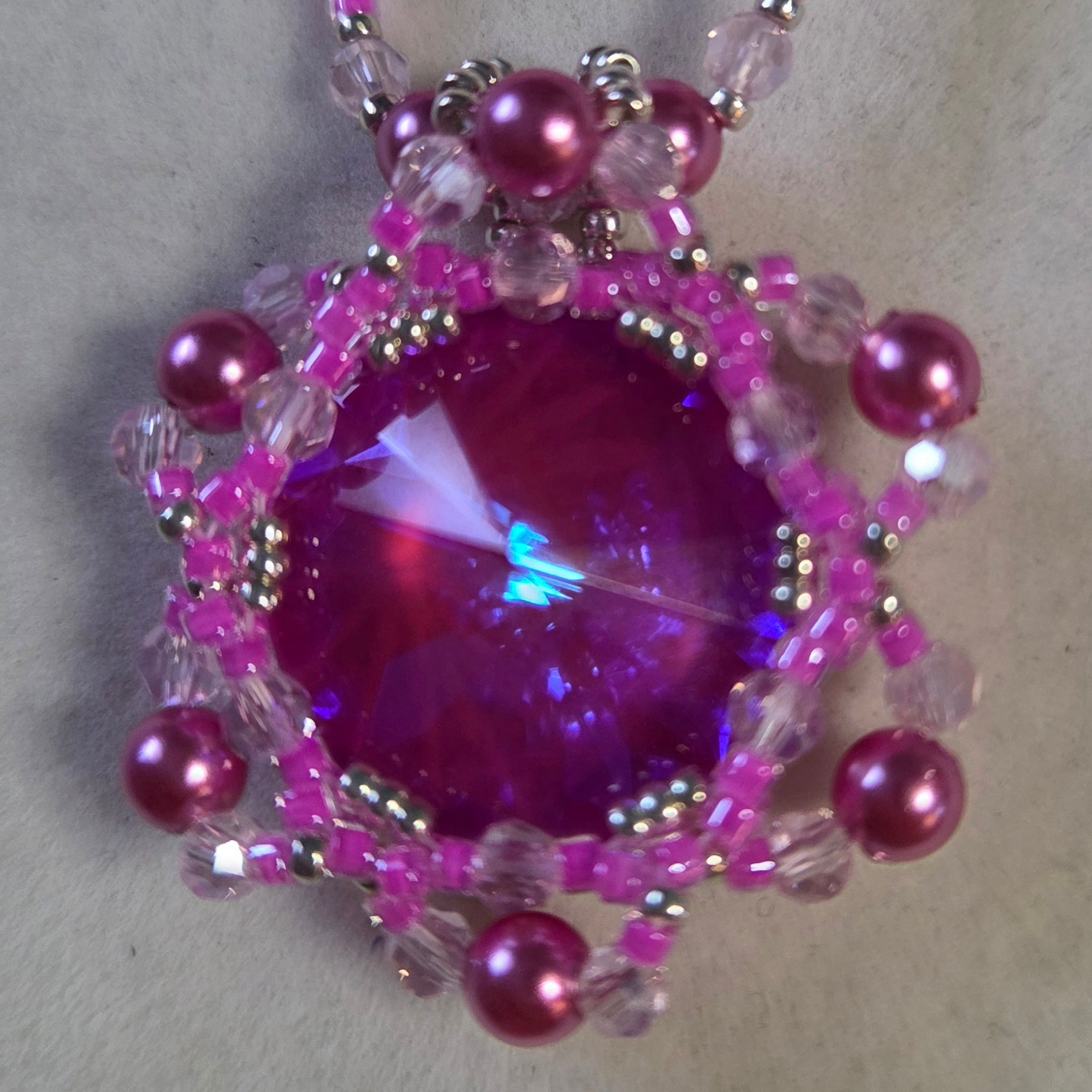 18mm Pink Rivoli Necklace