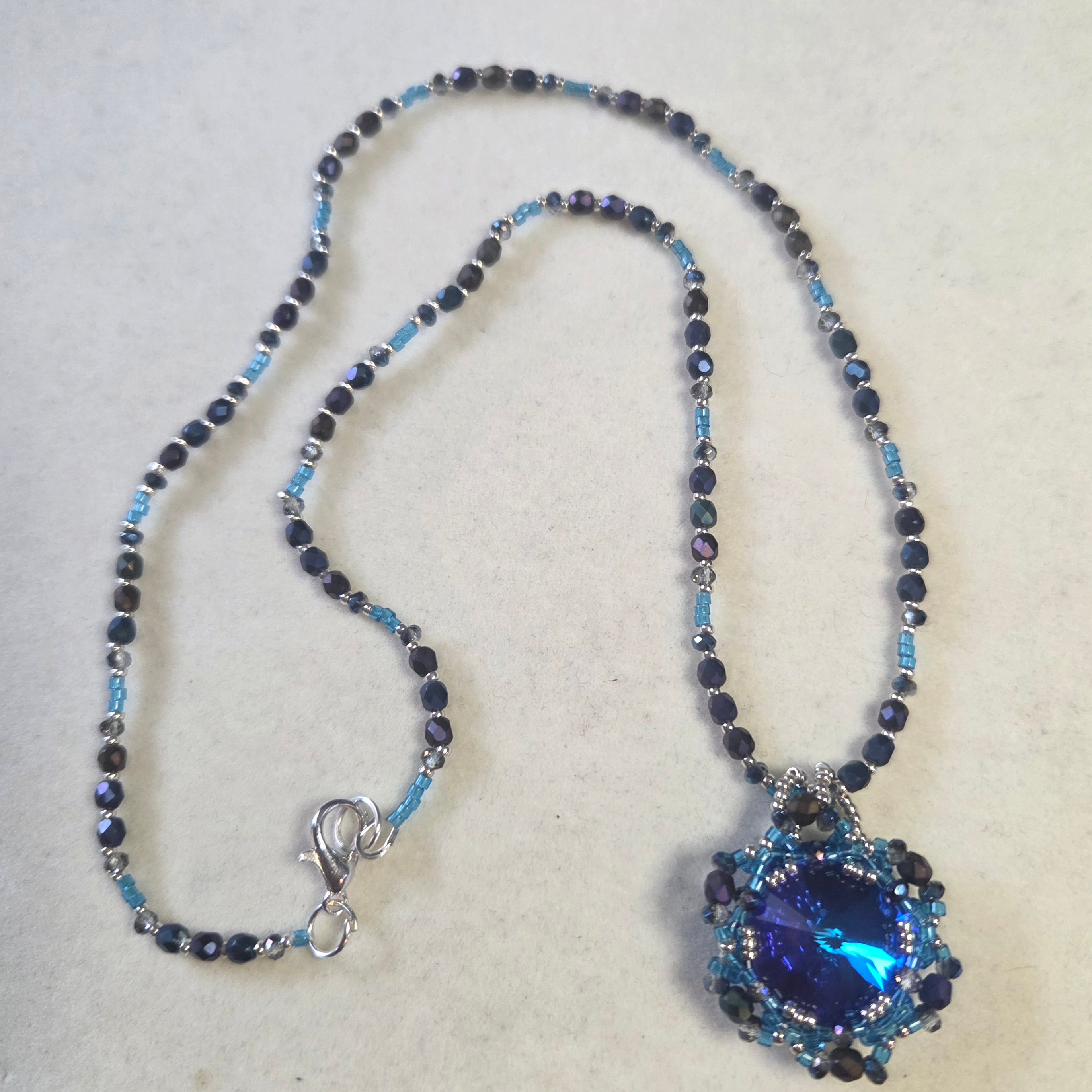 18mm Blue Rivoli Necklace
