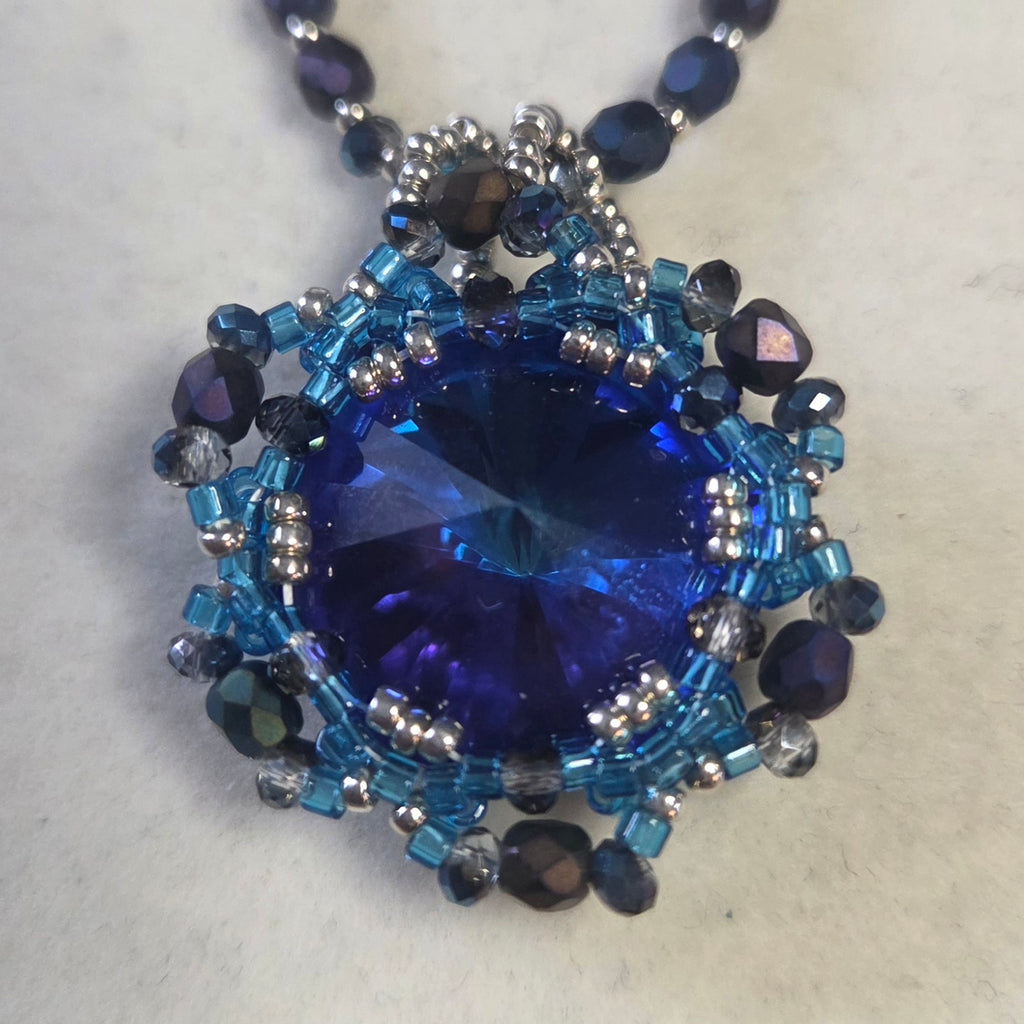 18mm Blue Rivoli Necklace