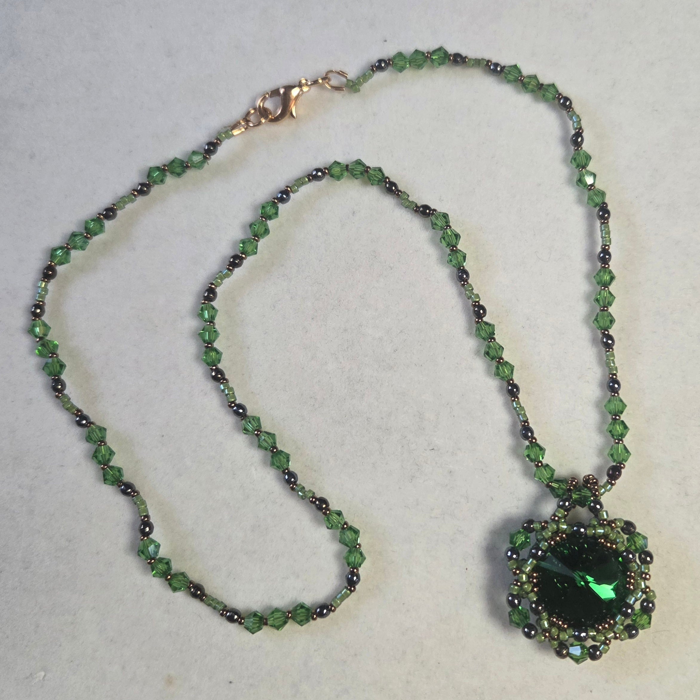 18mm Green Rivoli Necklace