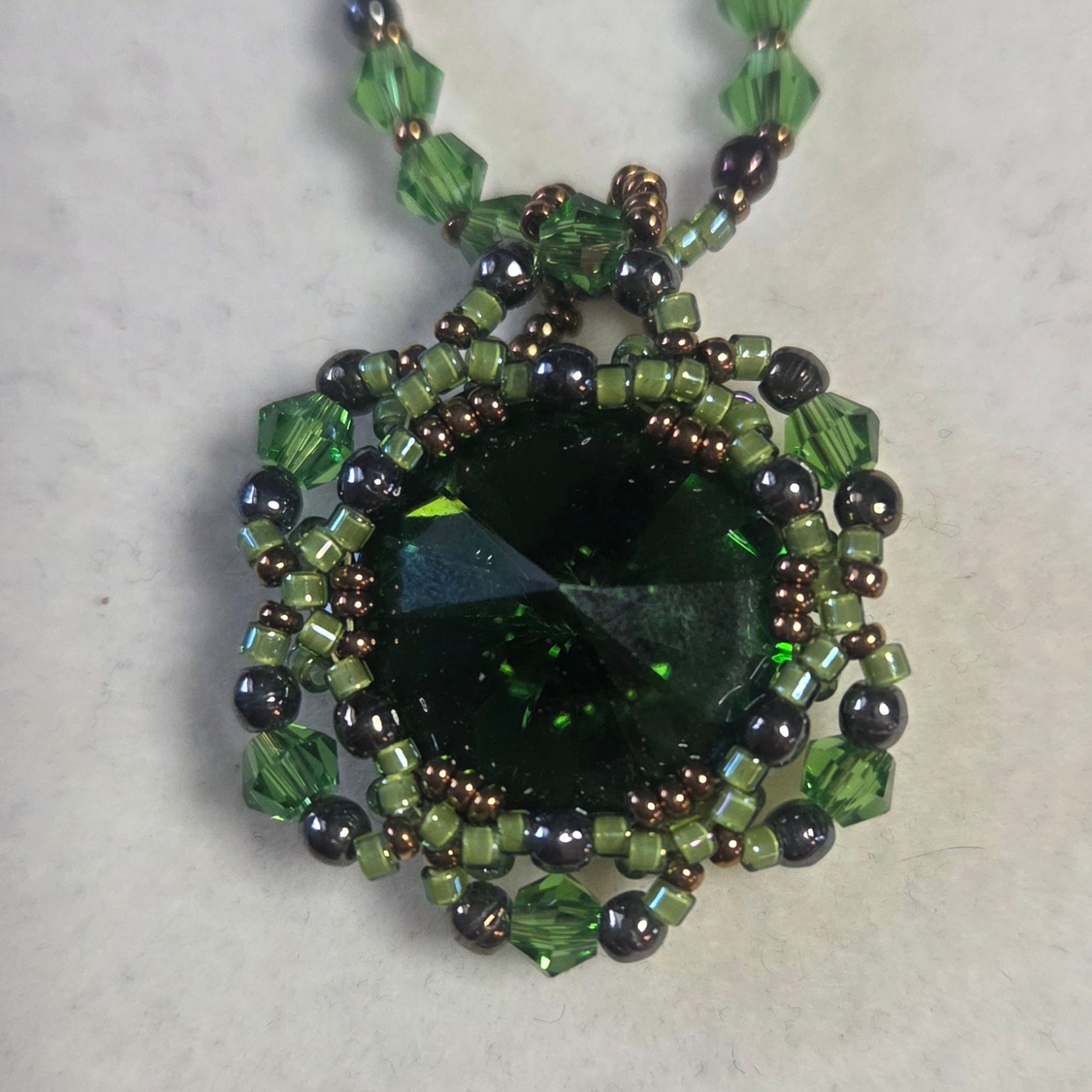 18mm Green Rivoli Necklace