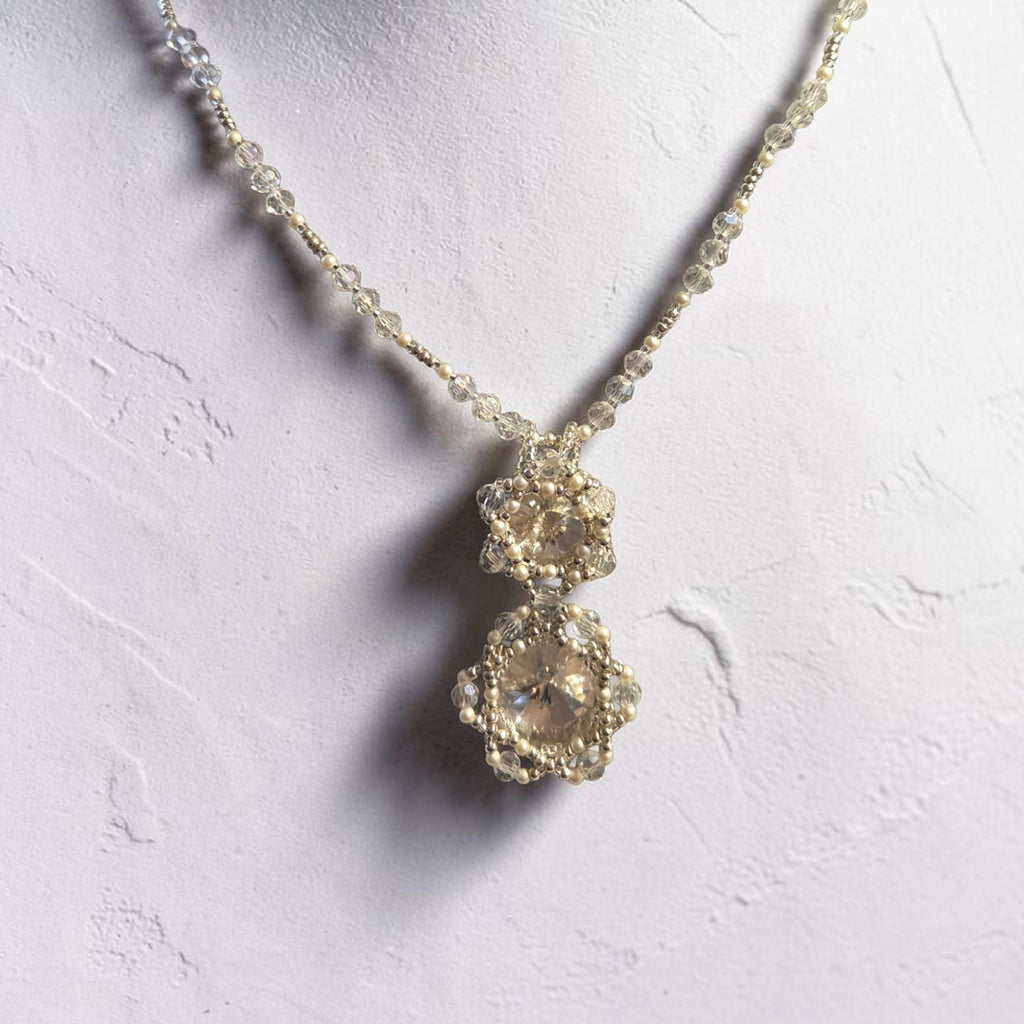 18mm & 14mm Crystal Clear Rivoli Necklace