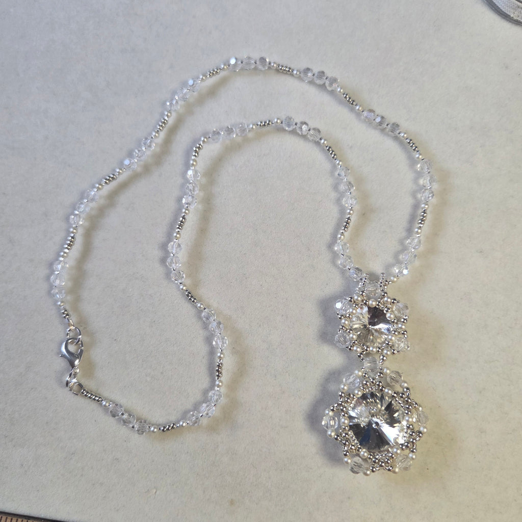 18mm & 14mm Crystal Clear Rivoli Necklace