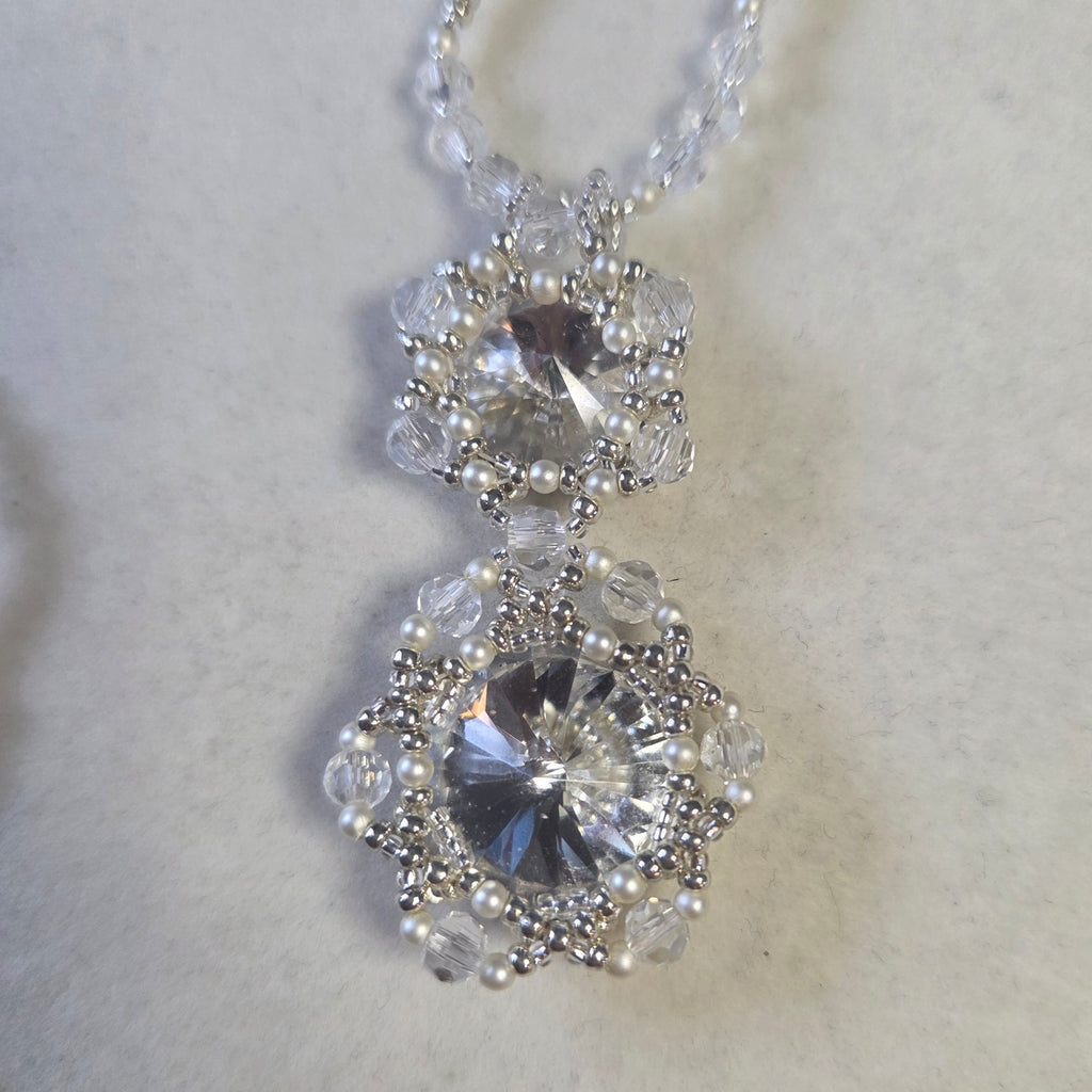 18mm & 14mm Crystal Clear Rivoli Necklace