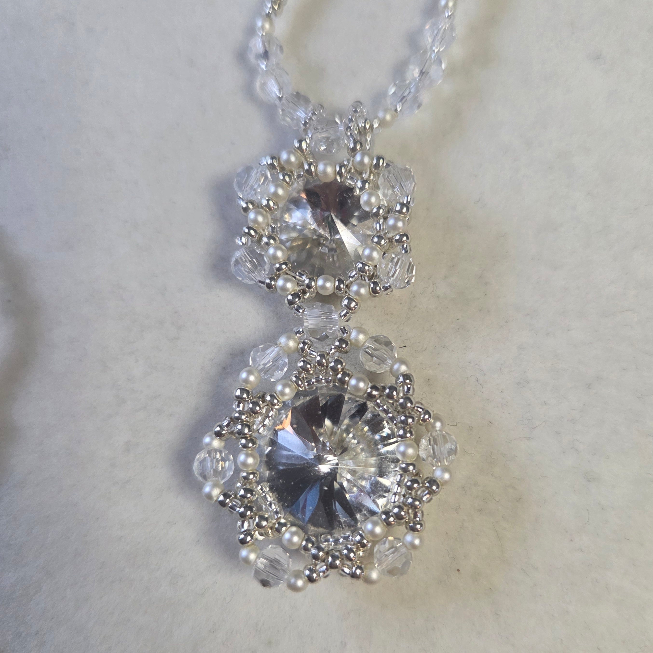 18mm & 14mm Crystal Clear Rivoli Necklace
