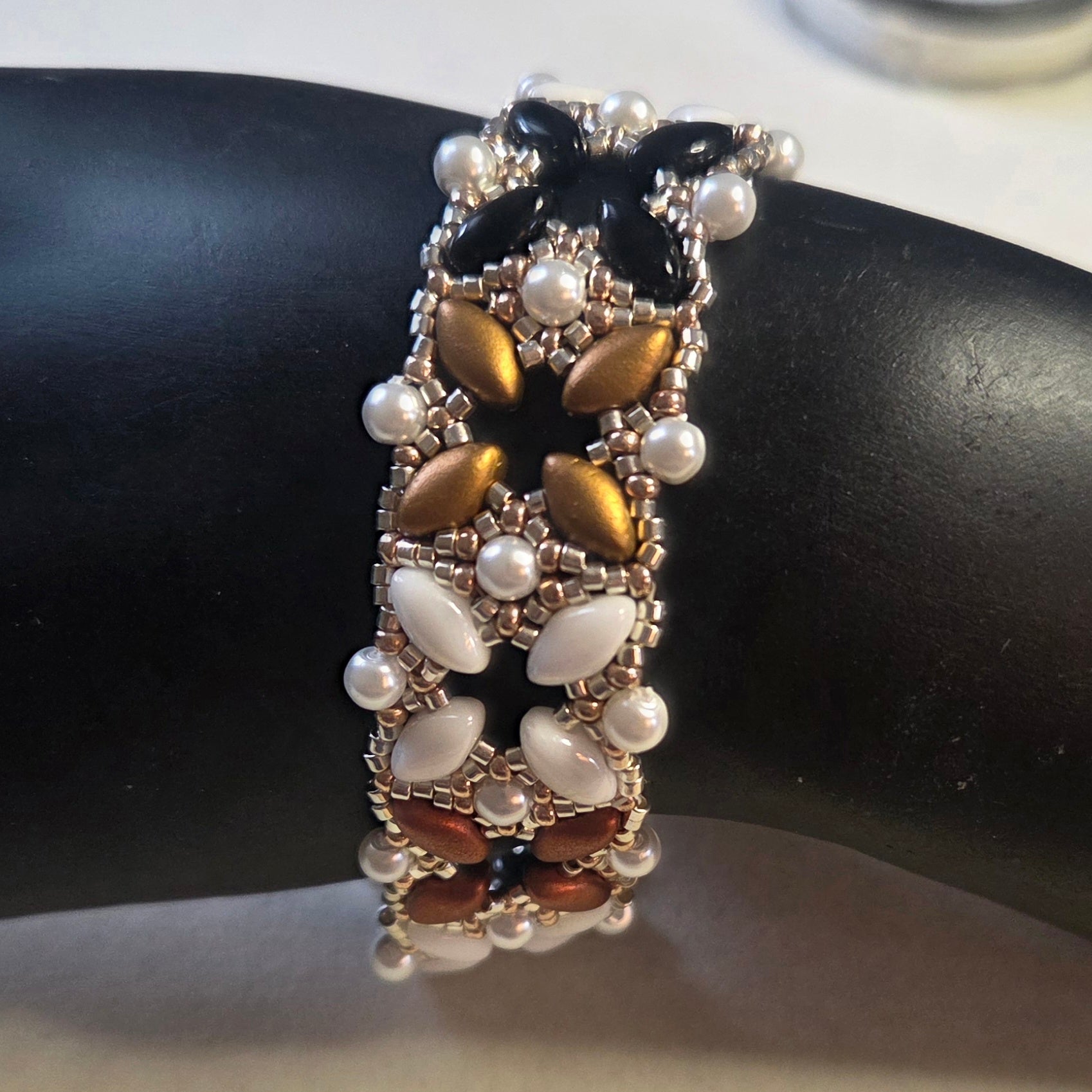 Gold, White & Black Terra Flora Bracelet