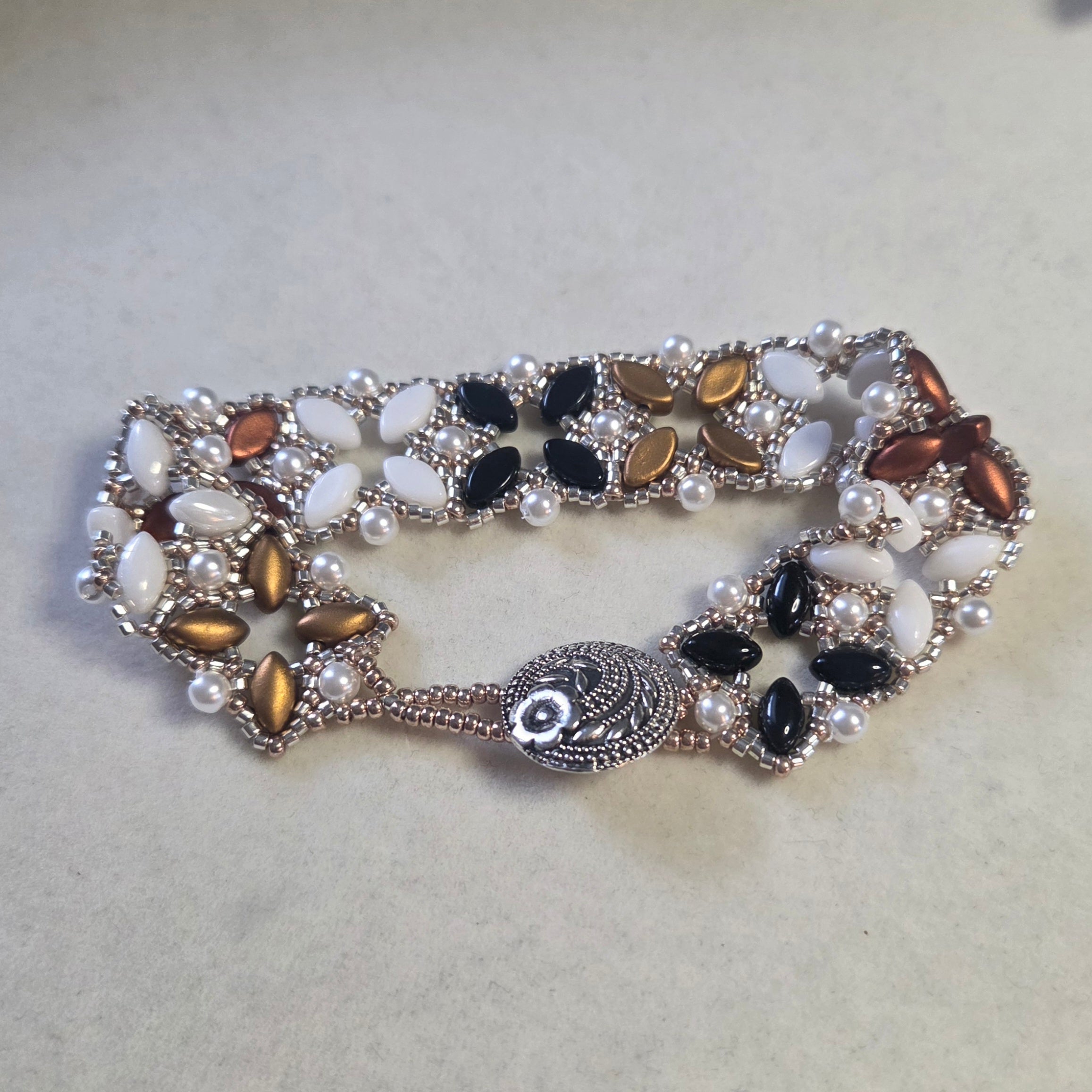 Gold, White & Black Terra Flora Bracelet