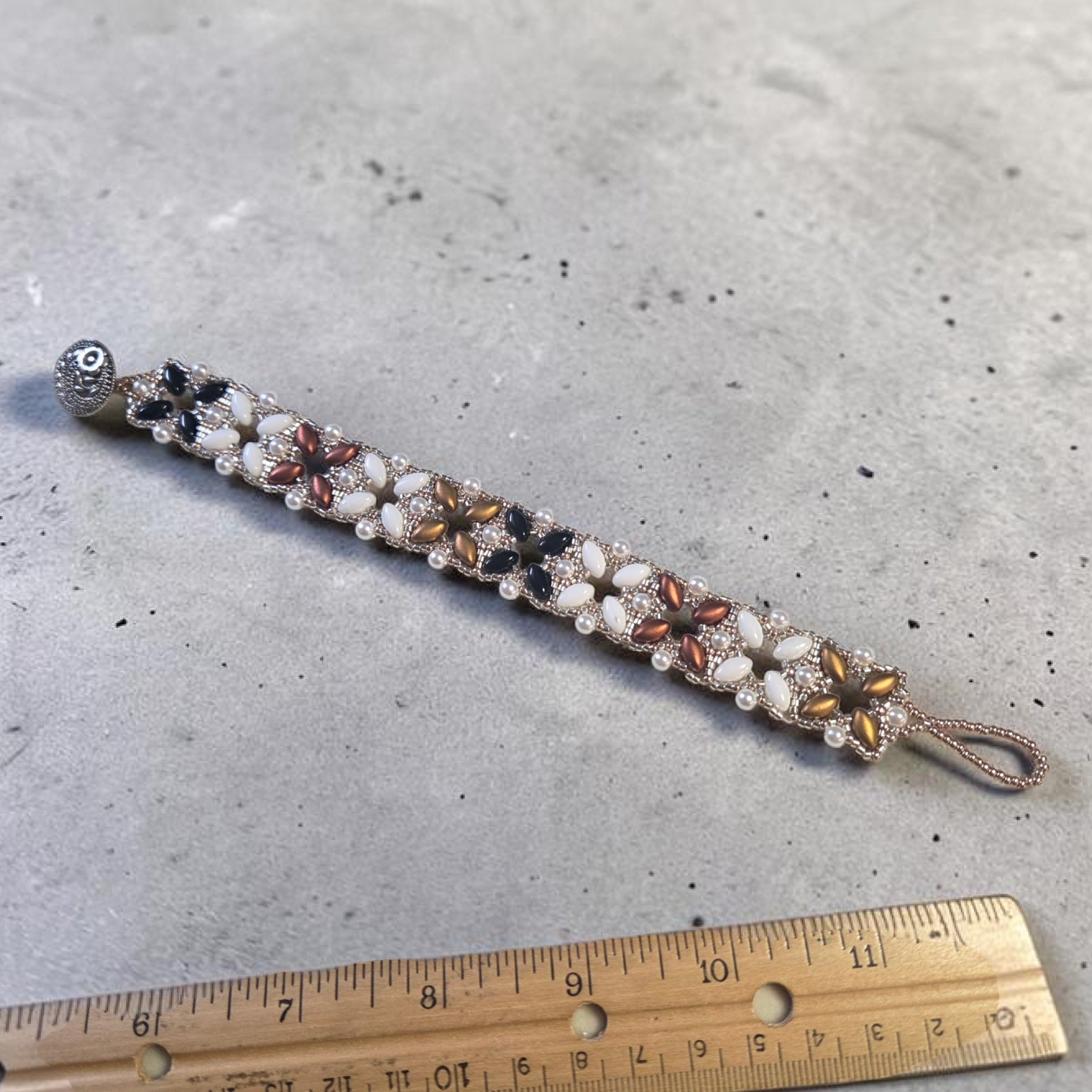 Gold, White & Black Terra Flora Bracelet