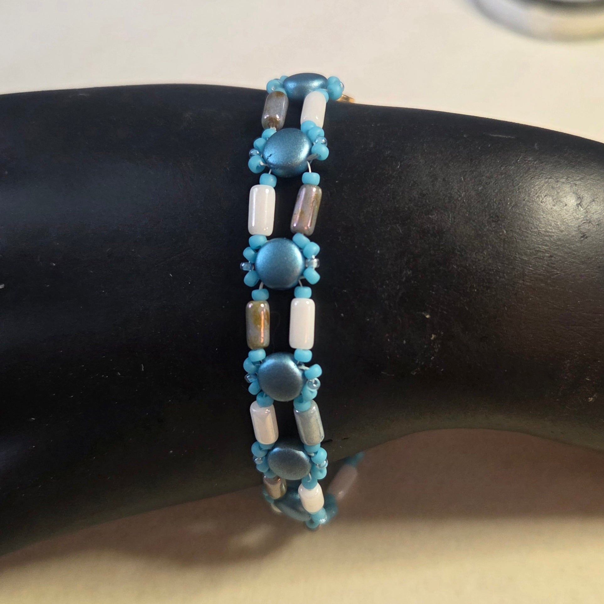 Blue & White DiscDuo Path Bracelet