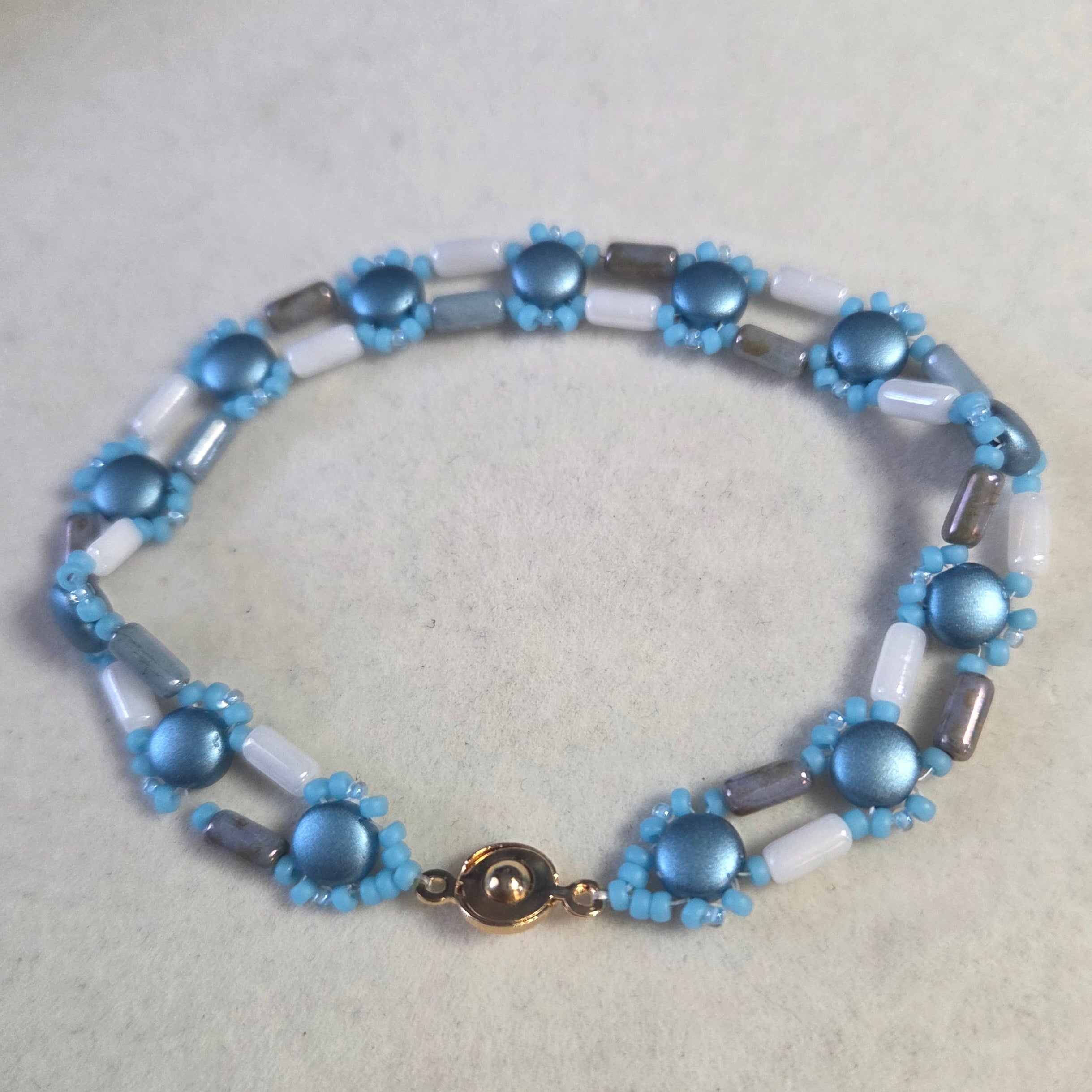 Blue & White DiscDuo Path Bracelet