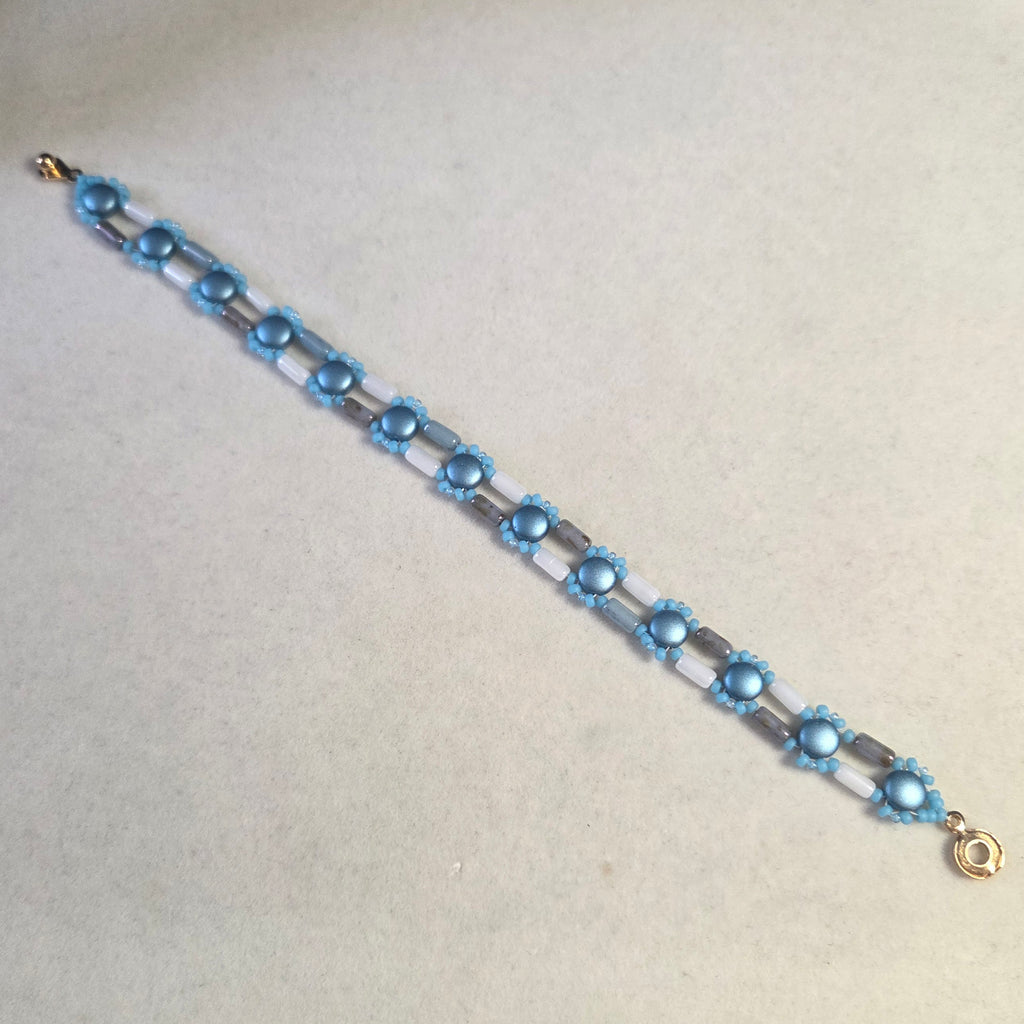 Blue & White DiscDuo Path Bracelet
