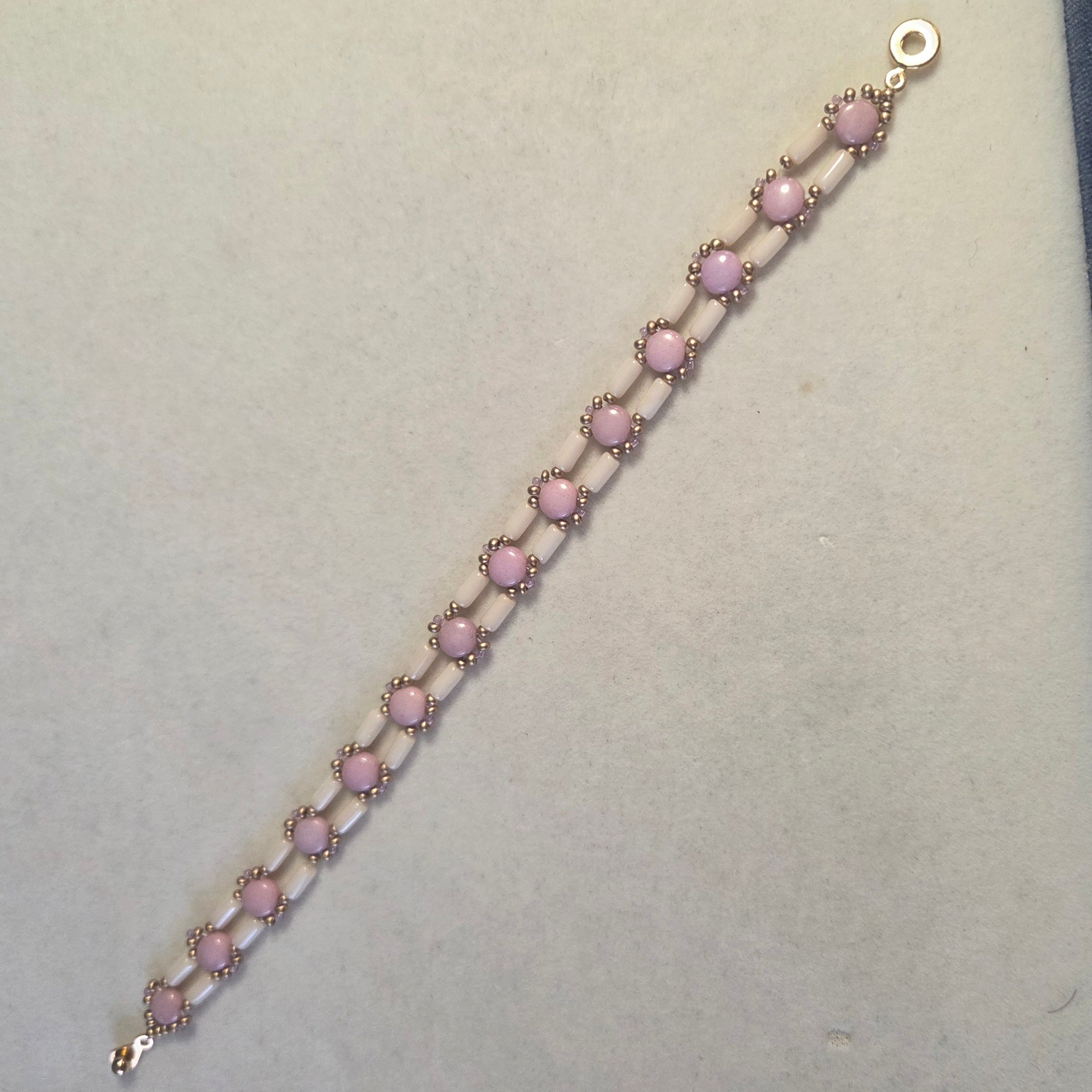 Pink & White DiscDuo Path Bracelet