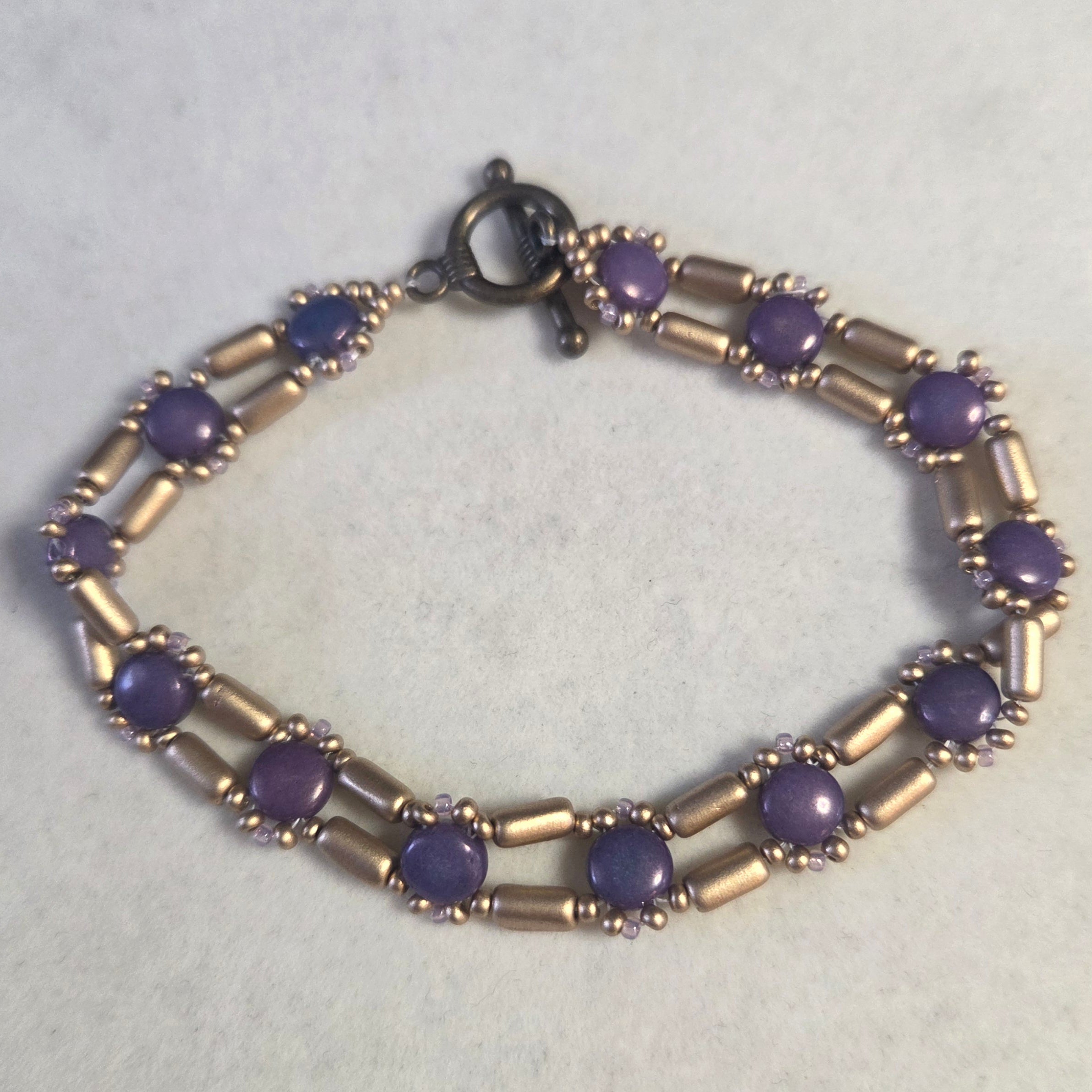 Purple & Gold DiscDuo Path Bracelet