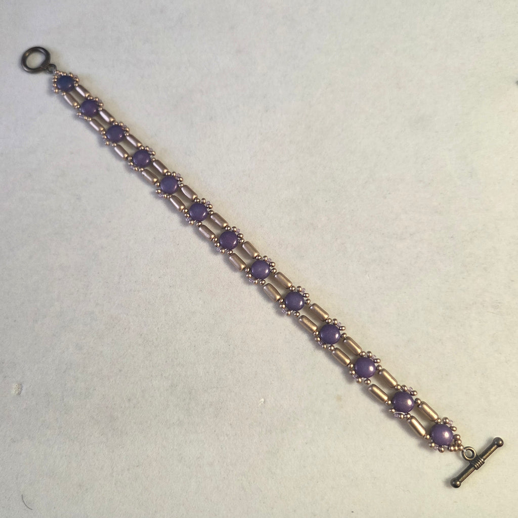 Purple & Gold DiscDuo Path Bracelet