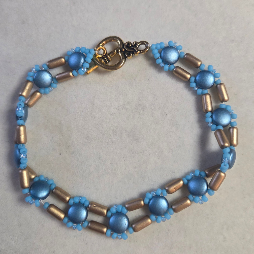 Blue & Gold DiscDuo Path Bracelet