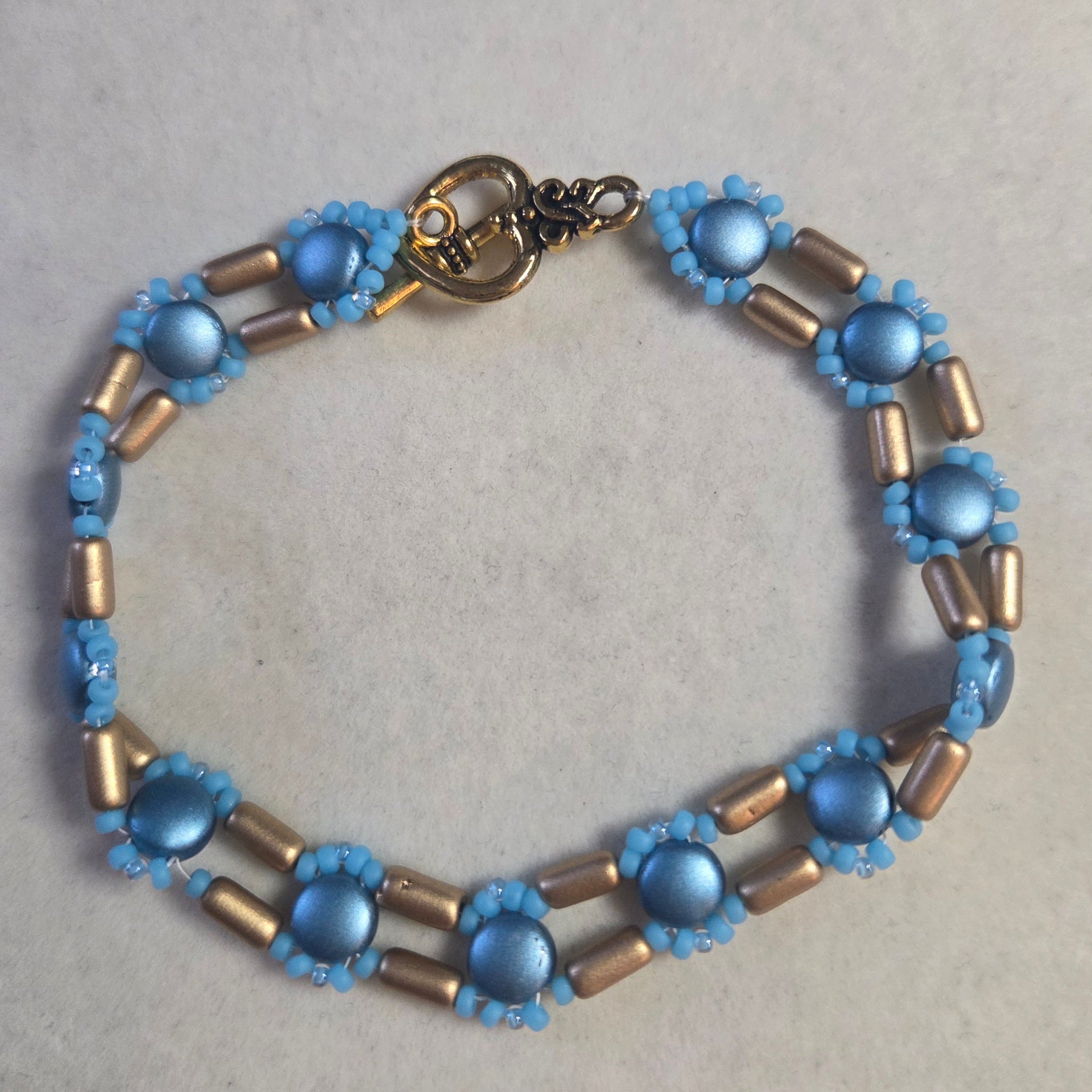 Blue & Gold DiscDuo Path Bracelet