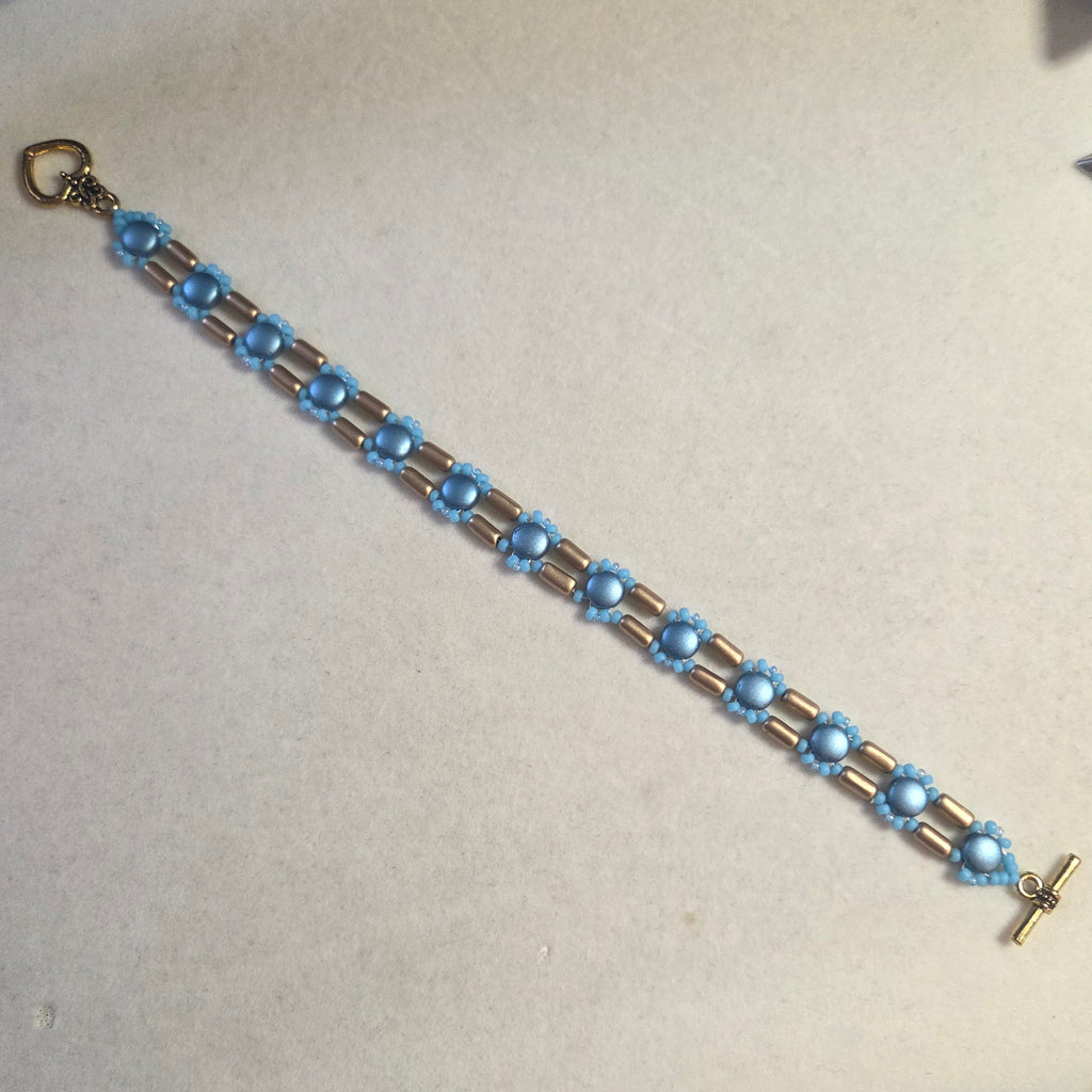 Blue & Gold DiscDuo Path Bracelet