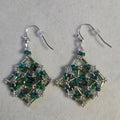 Green & Silver Web Earrings