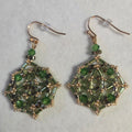 Green & Gold Web Earrings