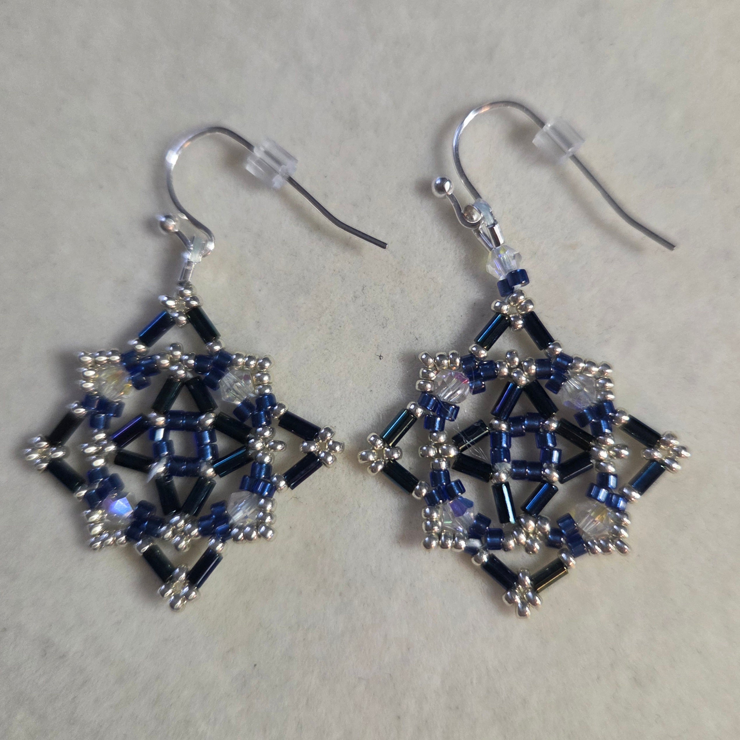 Blue & Silver Web Earrings