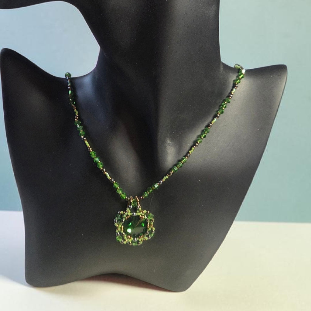 18mm Green Rivoli Necklace